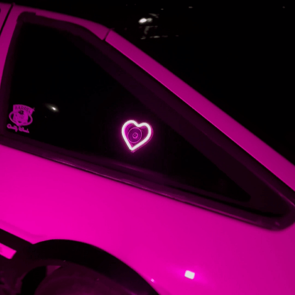 Jdm Liebe Herzform Glühen Panel elektrische Markierung lampe LED dekorative  Licht Auto Fenster Aufkleber Blinklichter Auto